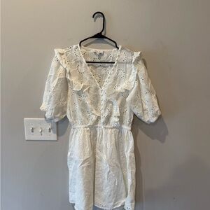 Elegant White Eyelet Dress